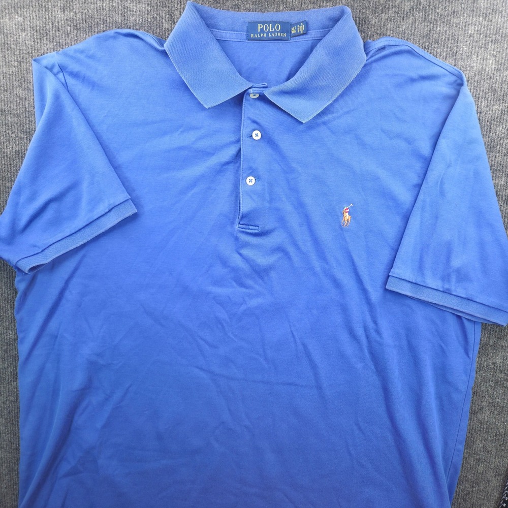 Polo Ralph Lauren Polo Shirt Mens XLT Blue Cotton Short Sleeve Classic Pony Logo